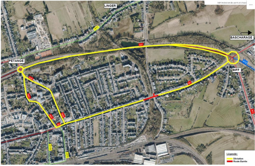 Zwischen Niederkerschen und Petingen / Straßenbauverwaltung kündigt Umleitung wegen Errichtung neuer Ampel an