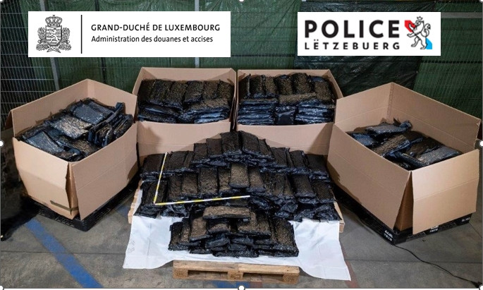 Kriminalität / Luxemburger Zoll findet 600 Kilo Cannabis „von guter Qualität“ am Flughafen –  und liefert sie in die Niederlande
