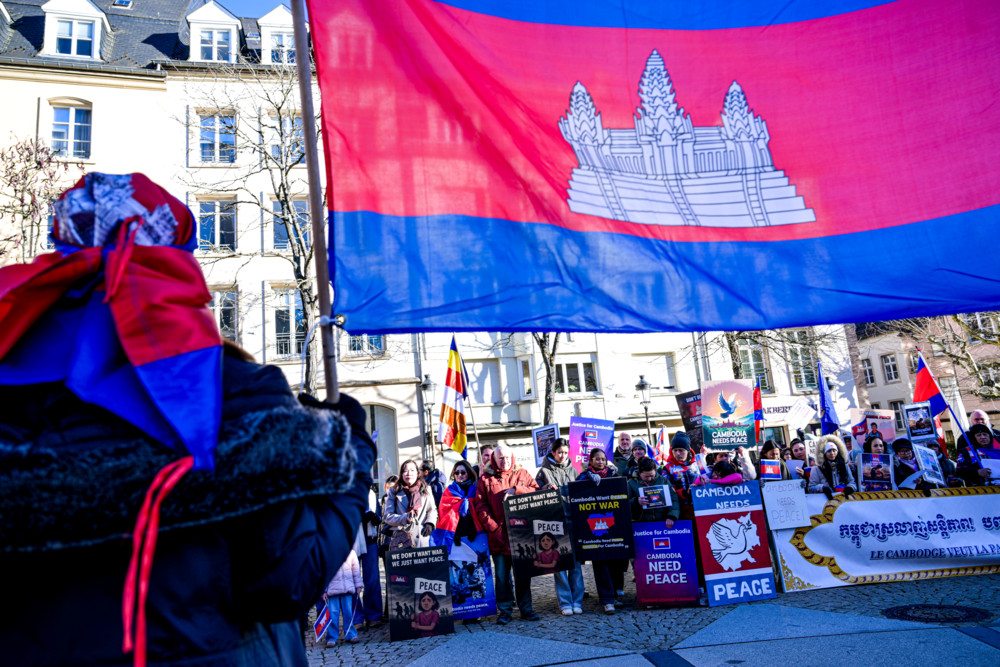 Unterstützung für Kambodscha / Rund 50 Menschen demonstrieren am Sonntag in Luxemburg-Stadt