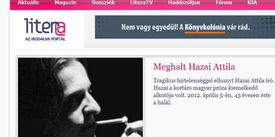 Ungarischer Kult-Autor Attila Hazai gestorben