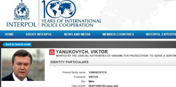 Interpol sucht Janukowitsch