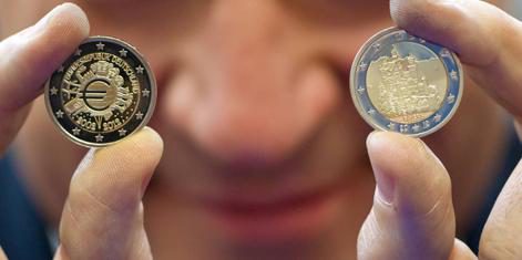 Weniger falsche Euromünzen aufgeflogen