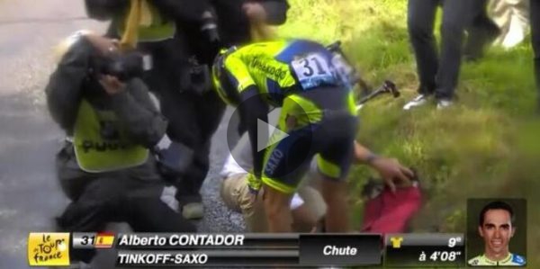 Contador stürzt und gibt auf