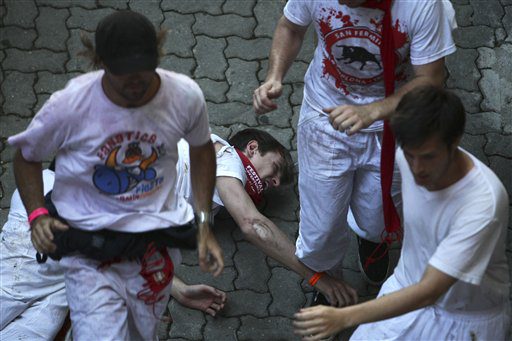 Beginn der Stierrennen in Pamplona ohne ernsthaft Verletzte