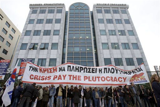 Griechenland: Gewerkschafter blockieren Eingang zur Athener Börse