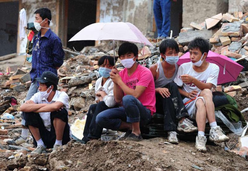Dauerregen macht Rettungsarbeiten in Nordwestchina fast